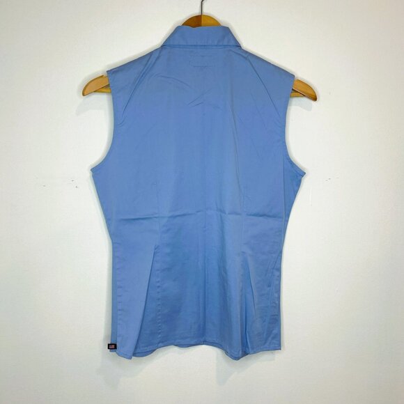 Polo Jeans - Ralph Lauren - Collared, Sleeveless Top, Light Blue, Size M - Picture 2 of 6